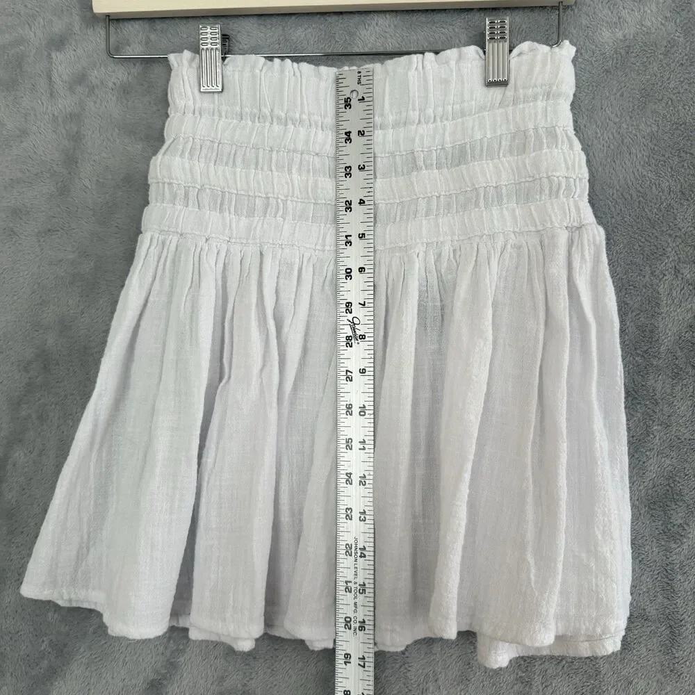 Lot of 2 Rewash Mini Skirt Womens Small Olive Green White Cotton Gauze Pull On - Picture 8 of 13